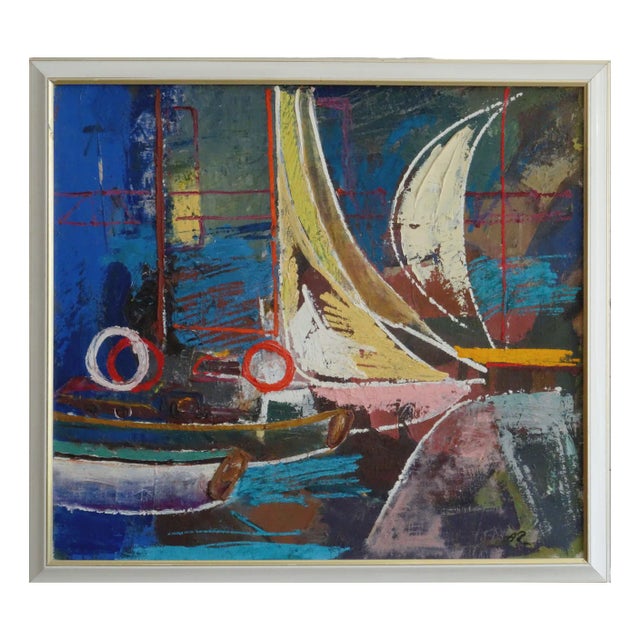 Aleksandr Rodin, Boat, 1975, Oil on Canvas For Sale