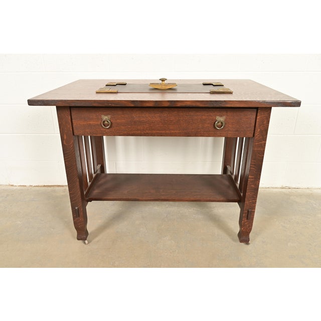 Tiffany Studios New York Bookmark Pattern Bronze Doré Rocker Blotter For Sale - Image 10 of 11