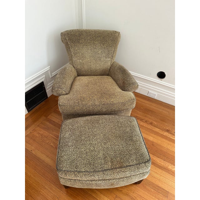 Animal Print Accent Chair and Ottoman For Sale - Image 10 of 10