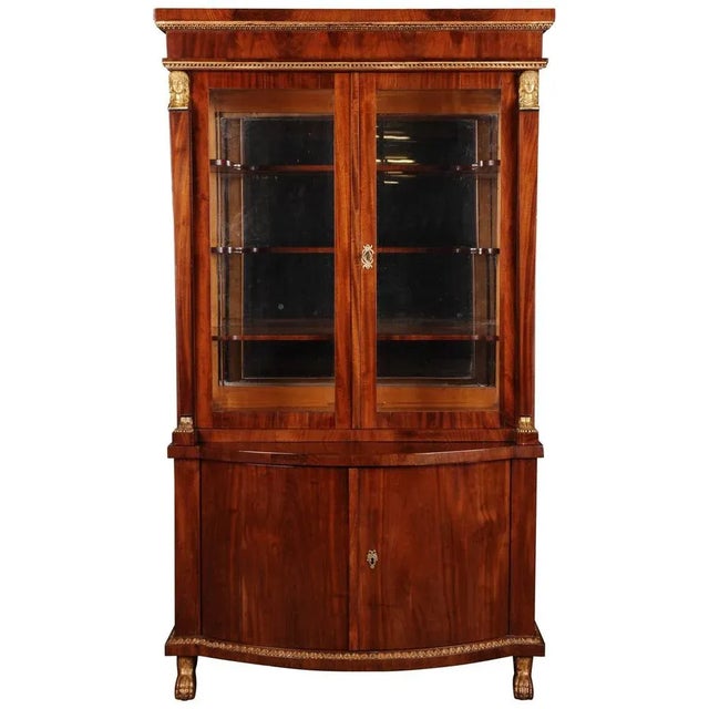 19th Century French Empire Style Mahogany Vitrine For Sale - Image 11 of 11