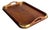 Vintage Mid 20th Century Brass Corner Teak Tray For Sale