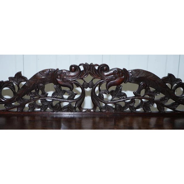 19th Century Anglo-Burmese Hand-Carved Sideboard with Drawers & Cupboards For Sale - Image 5 of 18