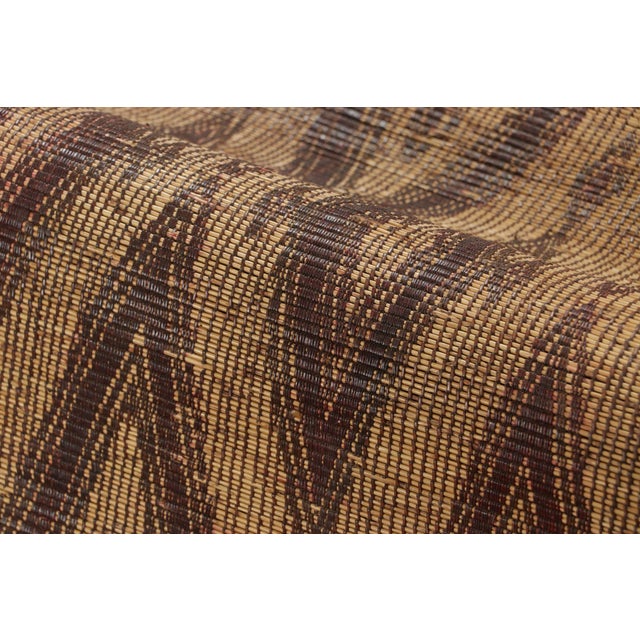 Vintage Tuareg Mat in Brown and Beige With Diamond Geometric Patterns For Sale In New York - Image 6 of 7