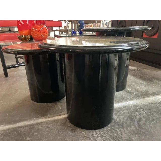Miami Vice Style Round Side Tables, 1980s, Set of 3 For Sale - Image 4 of 8