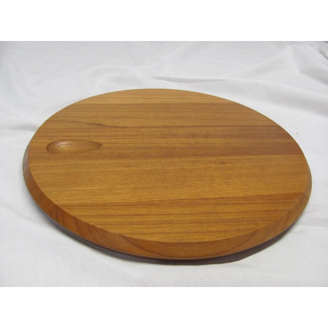 Wood 1970s Mid-Century Modern Dansk Teak Round Cheeseboard Vivianna Torun Denmark For Sale - Image 7 of 7