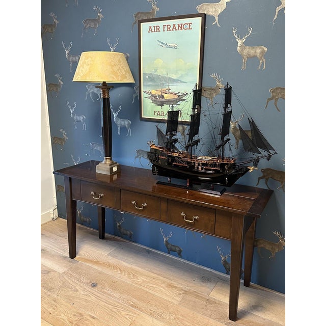 Brown Vintage Cherrywood Console Table, 1990s For Sale - Image 8 of 10
