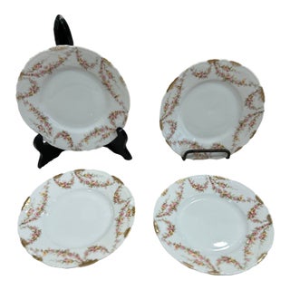 Late 18th Century Theodore Haviland Limoges Porcelain Bread and Butter Plate Plates- Set of 4 For Sale