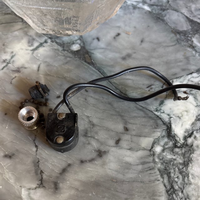 1940s Art Deco Brass & Frosted Glass Ceiling Lamp For Sale In Chicago - Image 6 of 9