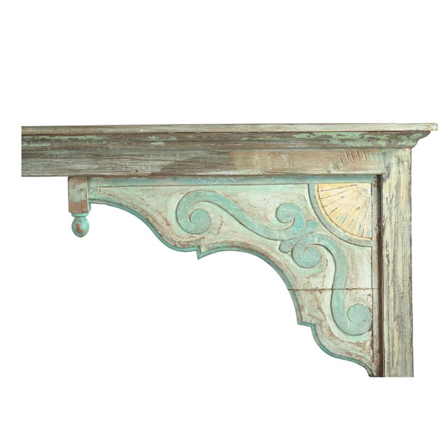 Indian Indian King Size Headboard Constructed From Antique Architectural Components For Sale - Image 3 of 4