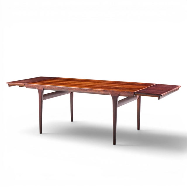 Mid-Century Modern Niels Moller Mid Century Danish Rosewood Hidden Leaf Expanding Dining Table With 2 Leaves For Sale - Image 3 of 10
