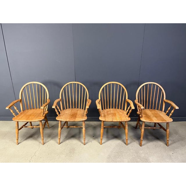 English Windsor Style Dining Chairs, 1960, Set of 4 For Sale - Image 9 of 14