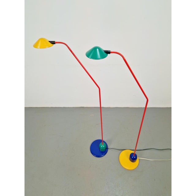 Add a touch of pop art with this vintage, multicolored happylight floor lamp the lamp features a lacquered metal body...