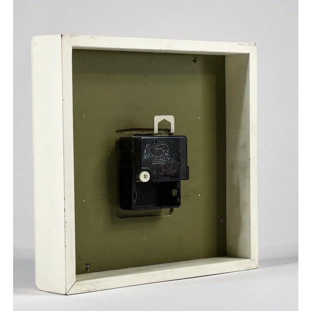 Beige Vintage Green and Gold Watch Clock, 1970s For Sale - Image 8 of 9