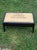 Rustic Burlap Stenciled Coffee Bean Bench For Sale - Image 3 of 7
