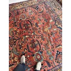 Antique Heriz Village Carpet - 9.4 X 11.4 For Sale - Image 12 of 12