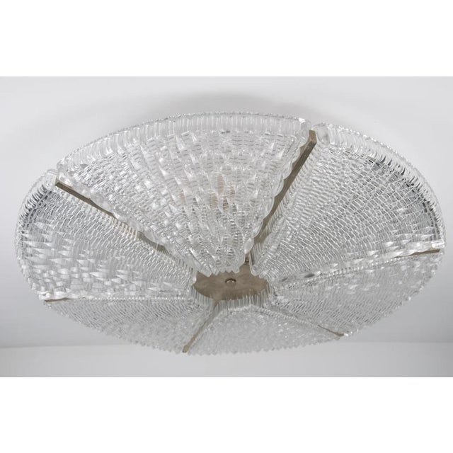Large Art Deco Metal and Glass Flush Mount, Germany, 1940s For Sale - Image 9 of 13