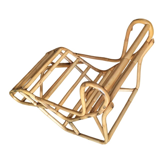 Wood Restored Single-Strand Two-Position Rattan Chaise Lounge For Sale - Image 7 of 7