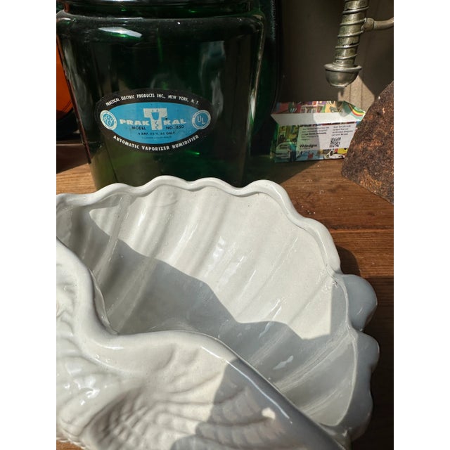 Nautical Small 1970s White Ceramic Shell Planter For Sale - Image 3 of 8