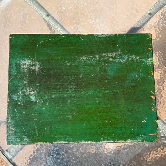 Green Late 19th Century Chinese Hand Painted Pigskin Wooden Box With a Design of Lily Pads and Birds For Sale - Image 8 of 11