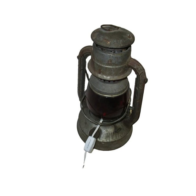 Metal Vintage Dietz Little Wizard Kerosene Lantern Electric Lamp For Sale - Image 7 of 9