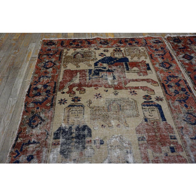 Late 19th Century Pair of Pictorial Baluch Ferdous Carpets ( 3'7" x 6'1" - 110 x 185 ) Antique Baluch Small Scatter Size...
