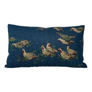 Covey Linen Pillow Cover in Indigo Blue For Sale