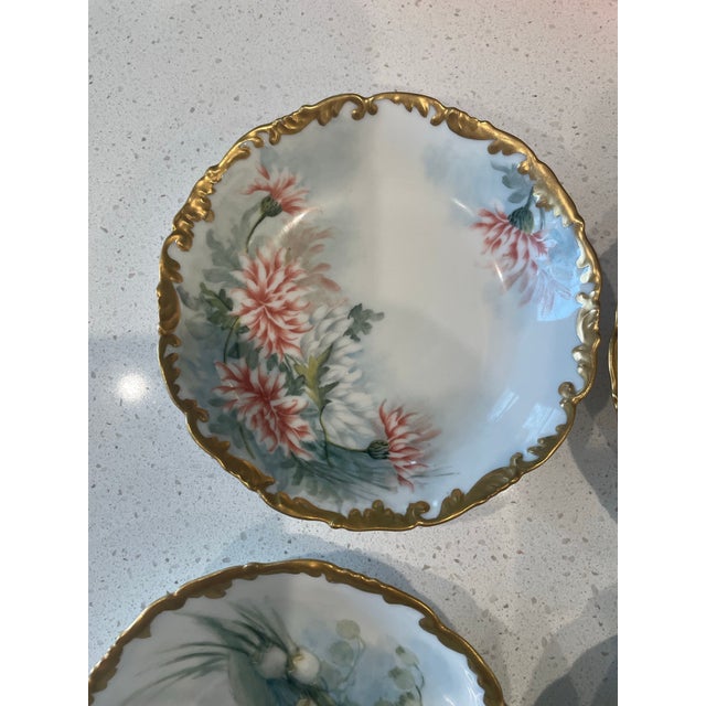Ceramic Set of Six Antique Dessert Plates by T&V For Sale - Image 7 of 8