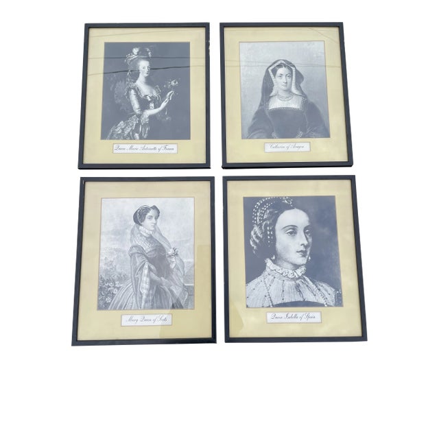20th Century Collection of Historical Queens Framed - Set of 4 For Sale