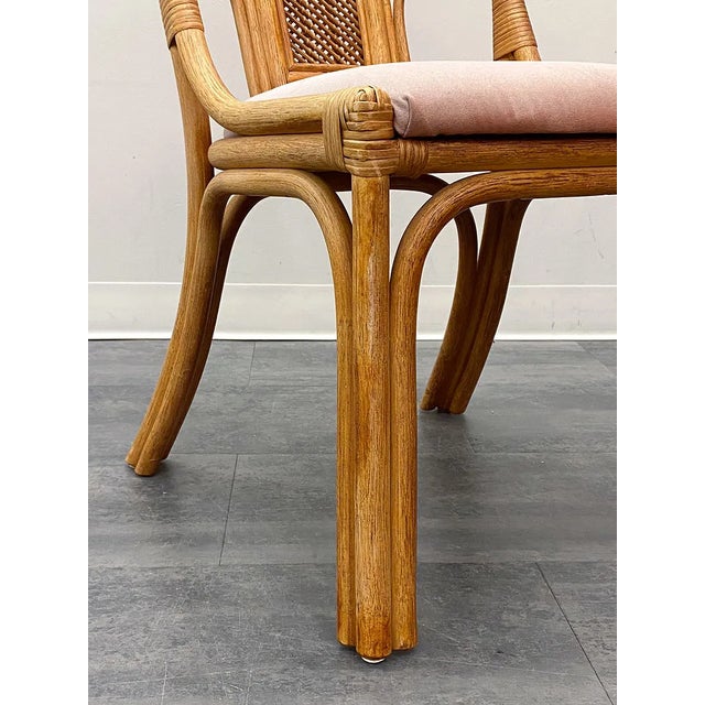 Vintage Scandinavian Bamboo and Rattan Dining Chairs With Cane Backs – Set of 5 For Sale - Image 9 of 13