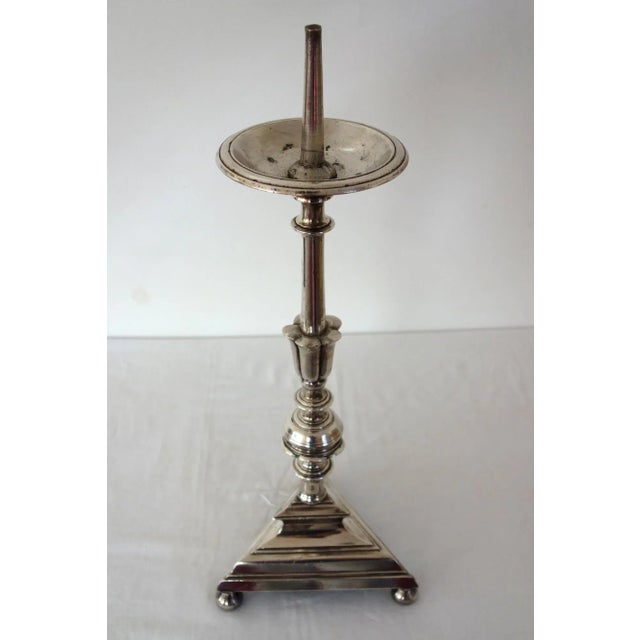 Silver-Plated Bronze Candleholder, France, 19th Century For Sale - Image 3 of 12