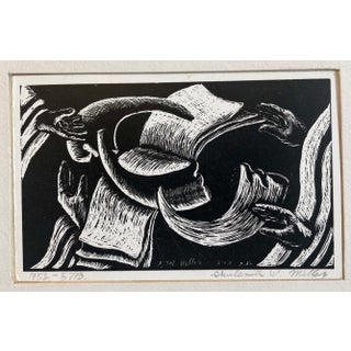 Shulamith Wittenberg Miller, Shana Tova, New Year Woodcut Israeli Judaica Early Bezalel School Woman Artist For Sale
