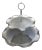 Dorothy Thorpe Style Glass 2 Tiered Serving Tray With Textured Silver Bottoms and Ruffled Edge For Sale