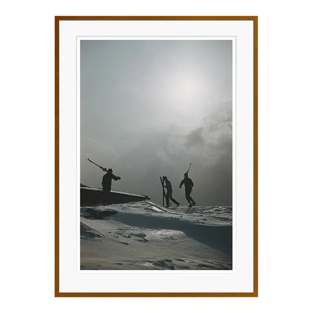 Cranmore Mountain Skiers 1955 by Slim Aarons Brown Framed C-Print For Sale
