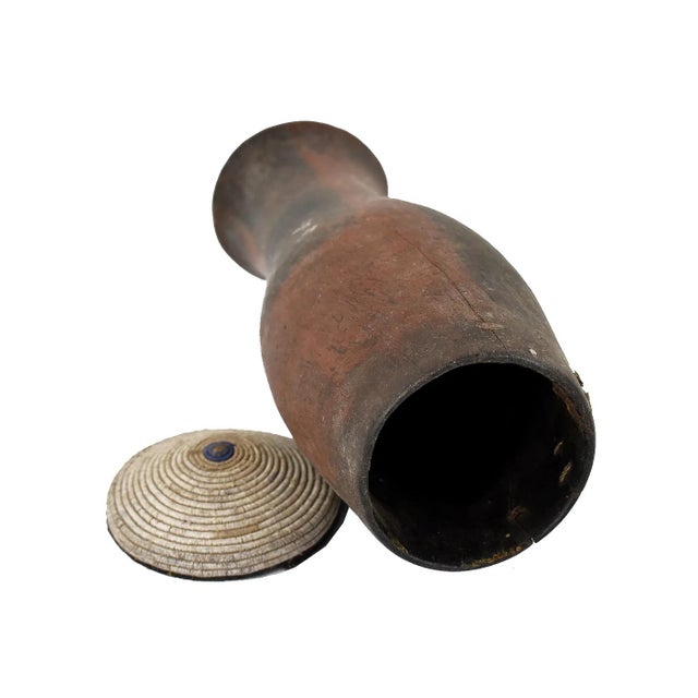 African Early 20th Century Samburu Gourd Container with Lid Kenya For Sale - Image 3 of 5