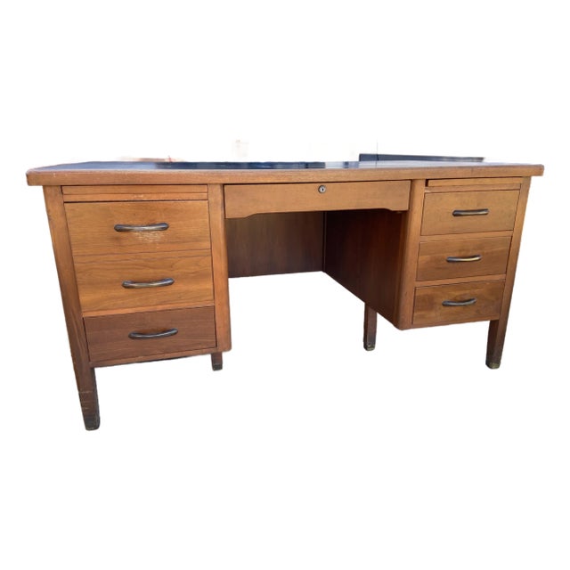 1960s Vintage Mid Century Modern Leopold Desk For Sale