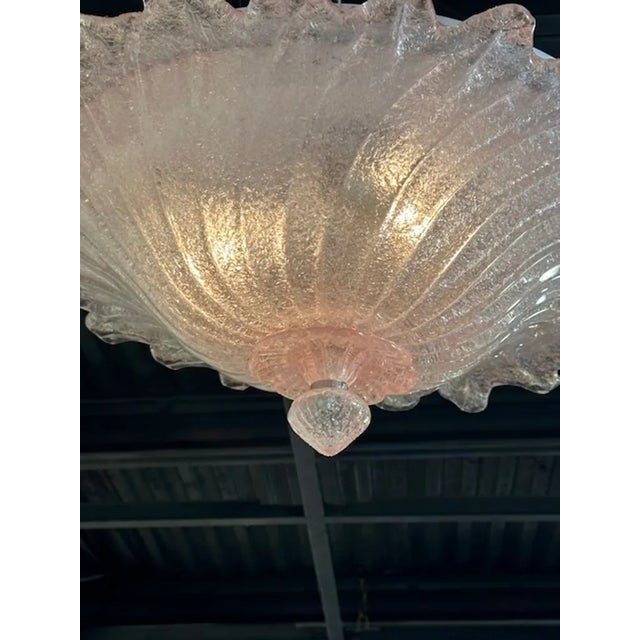 Pink Murano Glass Flush Mount With "Granola" Glass For Sale - Image 4 of 5