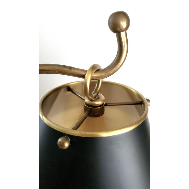 1970s French Bouillotte Style Brass Desk or Table Lamp With Painted Brass Shade For Sale - Image 12 of 13