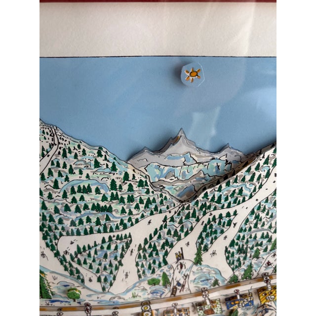 Pop Art Vintage James Rizzi “Ski Weekend” 3d Layered Serigraph Art Signed & Numbered 23/150 For Sale - Image 3 of 12