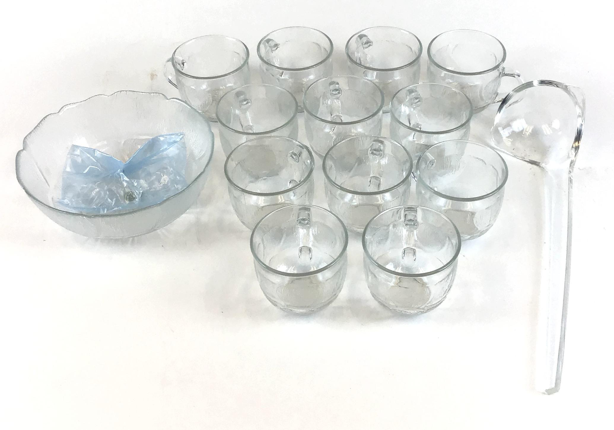27 Piece Vintage Glass Punchbowl With 12 Punch Cups Glass Punch Bowl Set Other Beer Drinkware Drinkware Glasses Steins