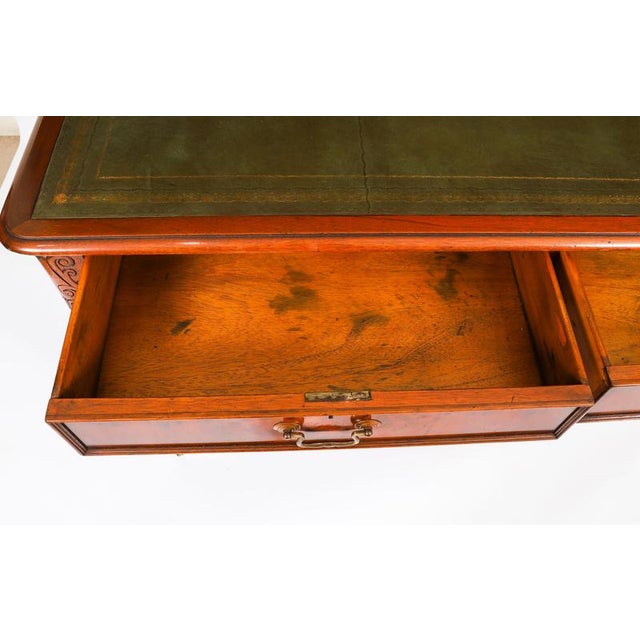 Antique Victorian Partner's Writing Desk, 19th Century For Sale - Image 14 of 18