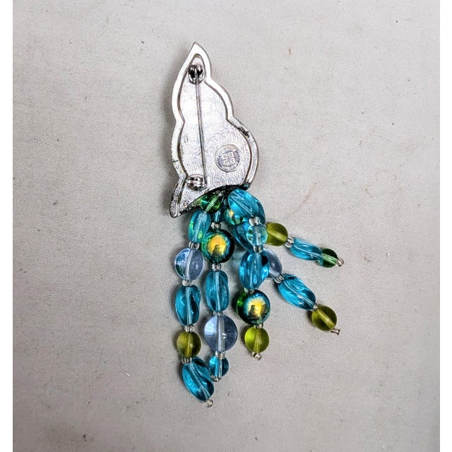 Vintage 1980s Signed Givenchy Enamel & Beaded Squid Brooch For Sale In Philadelphia - Image 6 of 7