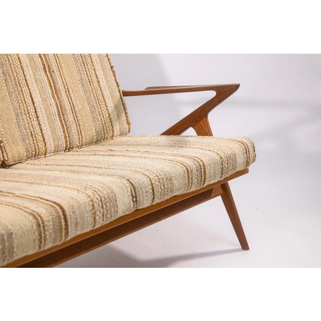 A vintage 1960s Poul Jensen for Selig Z settee. This lovely mid-century modern sofa is a rare iteration of Poul Jensen's Z...