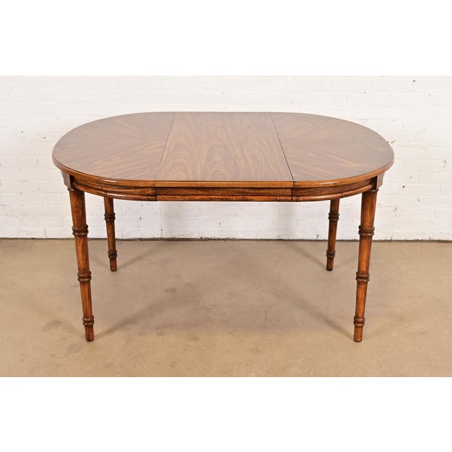 A gorgeous mid-century Hollywood Regency extension dining table, breakfast table, or game table In the manner of Baker...