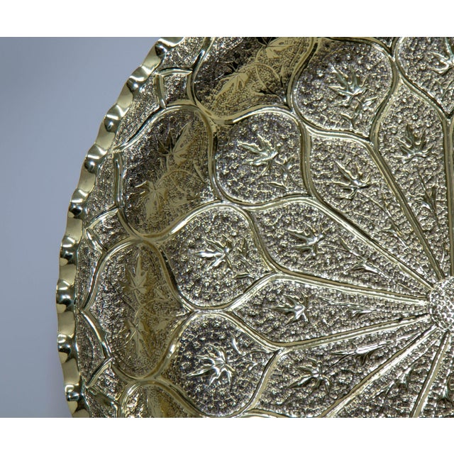 Moroccan Brass Tray Moorish Islamic Metalwork 13 Inches Diameter For Sale - Image 12 of 12
