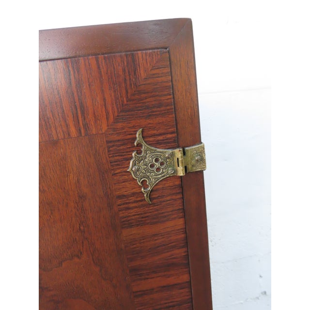 Chippendale Early 1920s Tall China Cabinet Cupboard With Brass Accent 6453 For Sale - Image 16 of 18