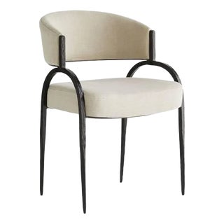 Arteriors Home Bahati Chair, Black/Linen For Sale