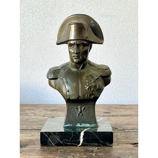 Vintage Patinated Bronze Bust of Napoleon For Sale - Image 9 of 12