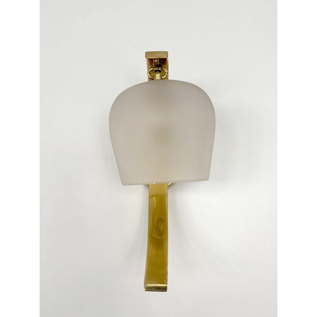 Glass and Brass Wall Lamps by Pietro Chiesa for Fontana Arte, Italy, 1940s, Set of 2 For Sale - Image 9 of 18