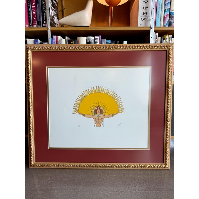 Signed Stephan "Sun" Limited Edition Serigraph 69/75 Art Deco Revival Silkscreen 1980s For Sale - Image 9 of 18