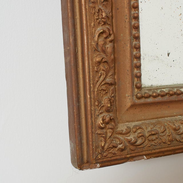 Antique French Mercury Foxed Glass Mirror, 1890s For Sale - Image 4 of 8